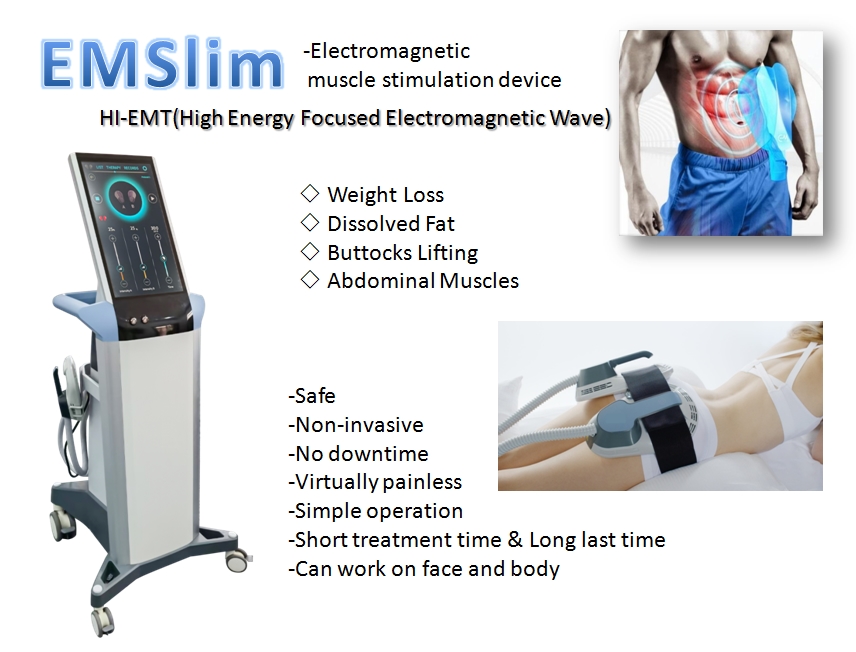 Non-invasive EMSlim for fat burning and muscle building