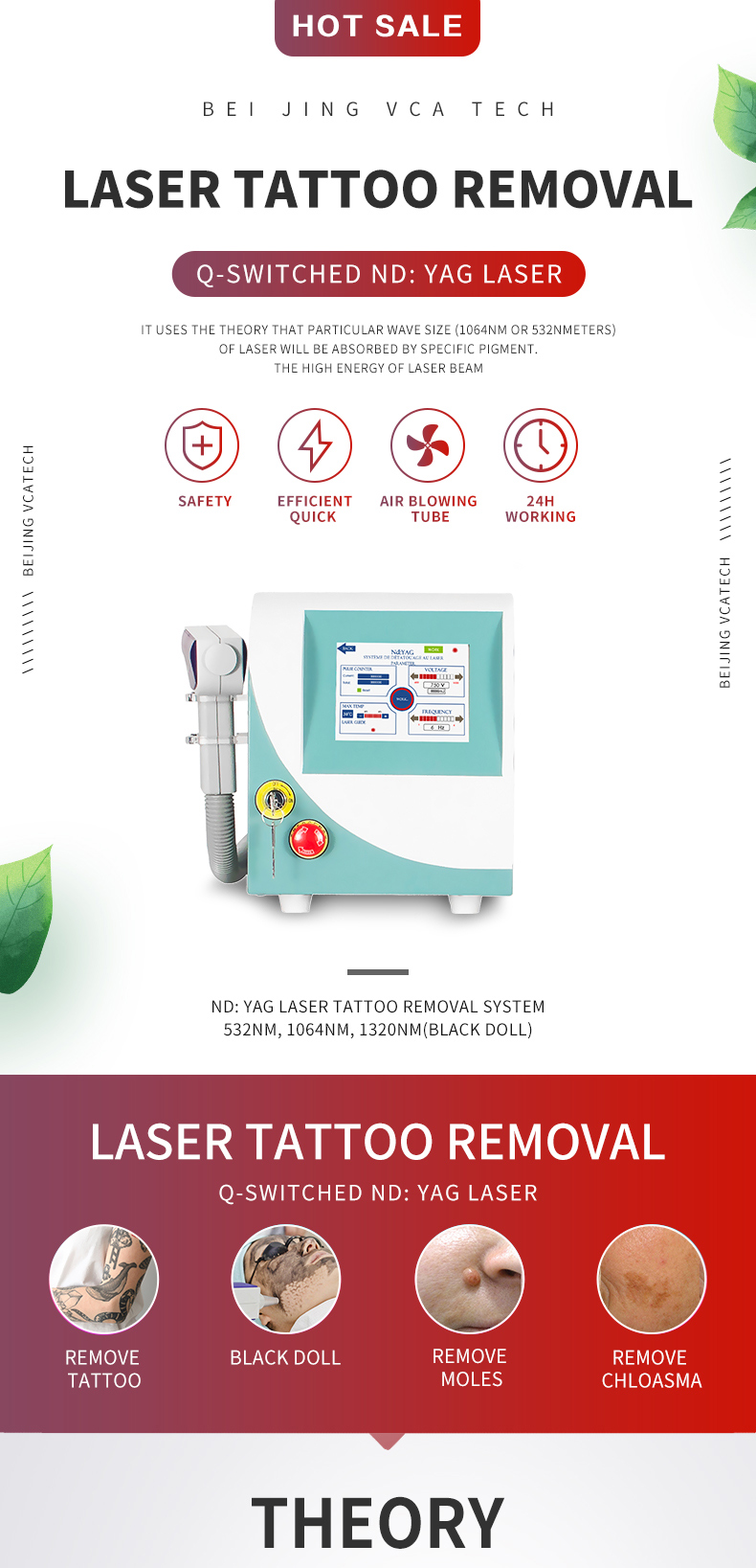 Q Switch Nd Yag Laser System Tatto Removal Machine Laser
