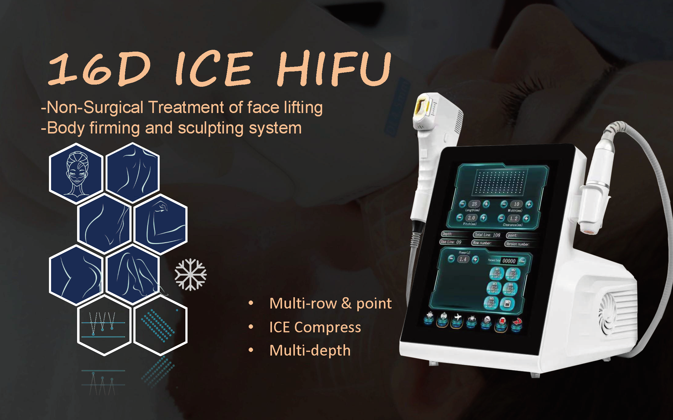 Portable HIFU Smas Hifu Vmax Skin Tightening Face Lifting Beauty Machine